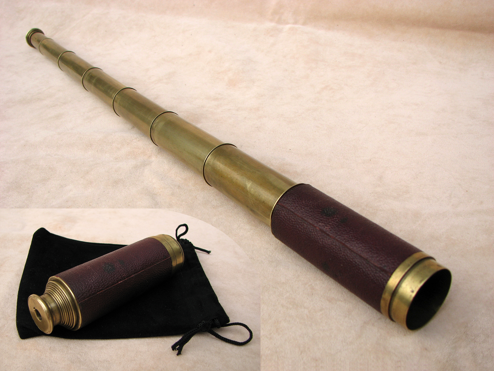 19th century six draw pocket telescope signed Turnbull Stirling.